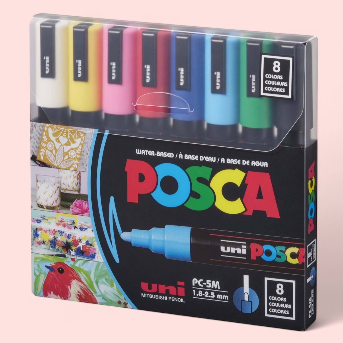 Uni Posca Acrylic Marker PC-5M - 8 Markers 1.8- 2.5 mm