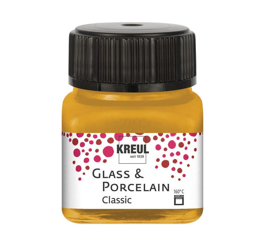 Kreul Glass & Porcelain Classic-Metallic, Porzellan und Glasfarbe Deckend Gold 16247