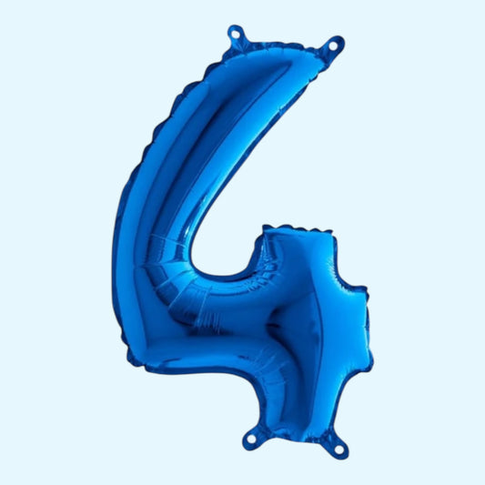Folienballon Zahl „4“ – Royalblau, 86 cm