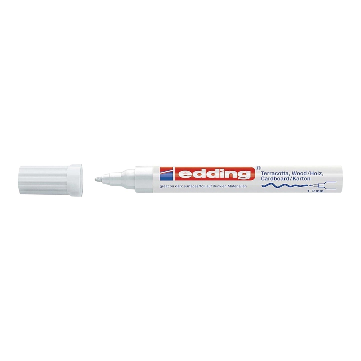 Edding 4040 Permanent Mattlackmarker Weiss , Rundspitze 1–2 mm