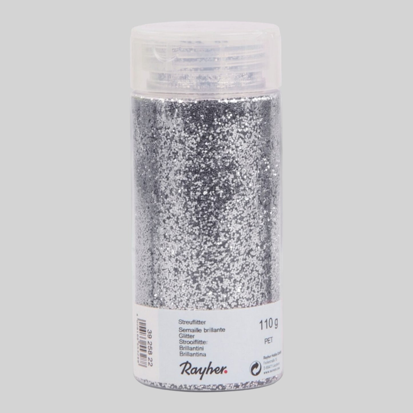 Rayher scattered glitter PET silver 110 g