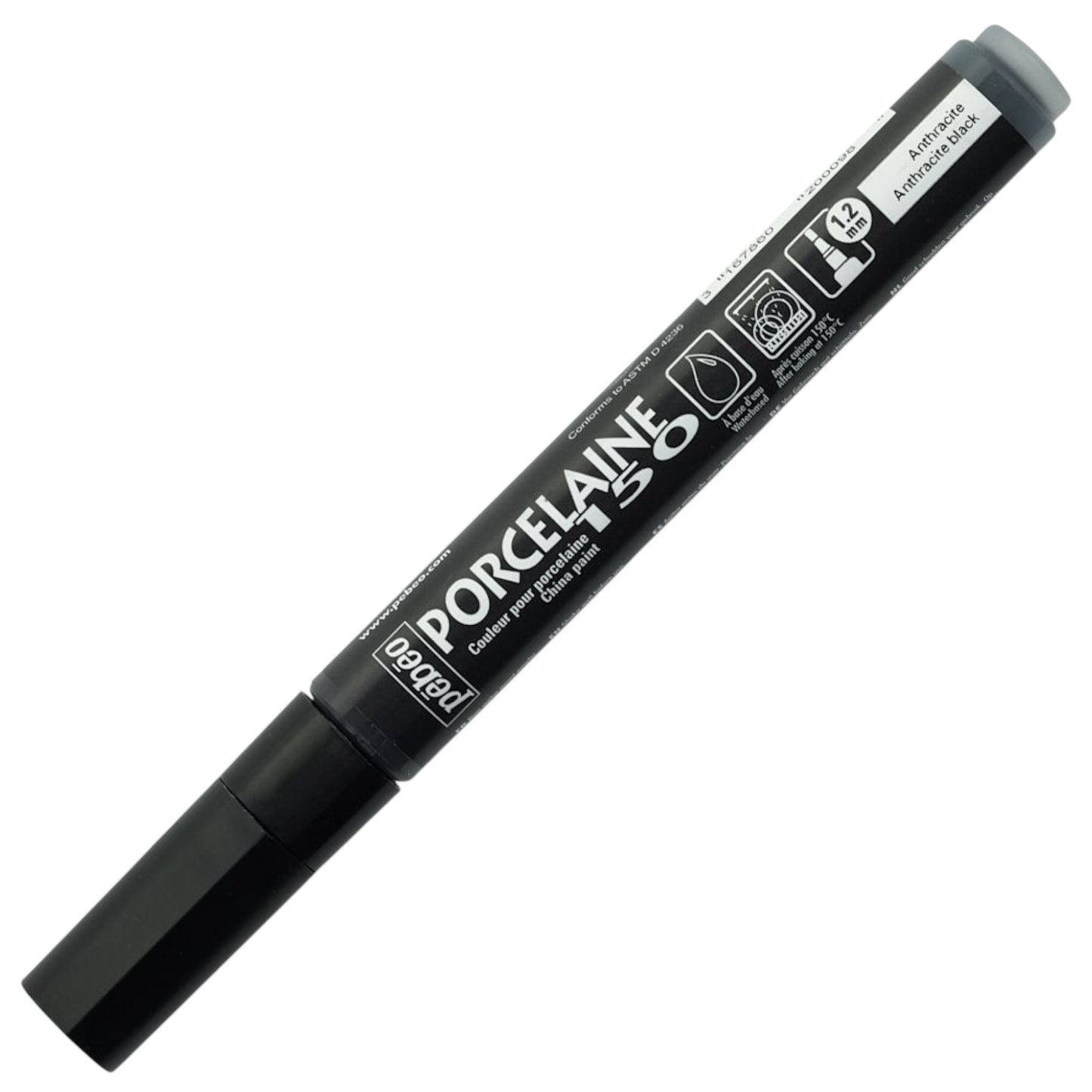 Pebeo Porcelaine 150 Paint Marker - Anthracite Black, Breit