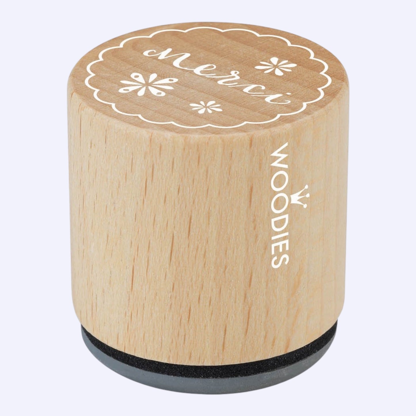 Woodies wooden stamp Merci Ø 3 cm
