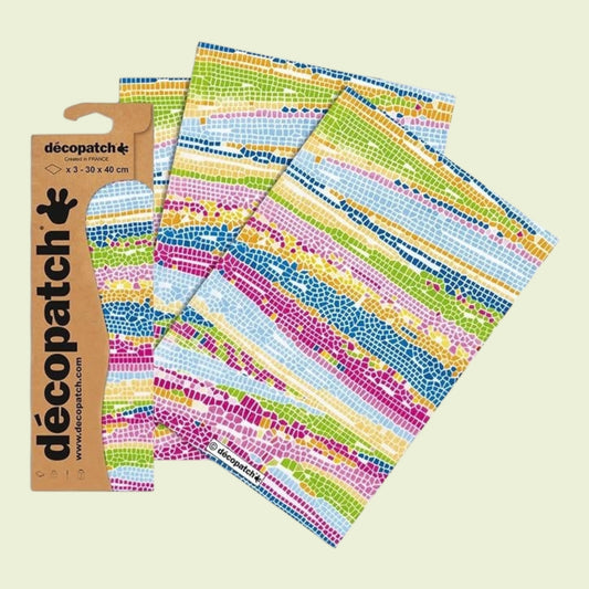 Décopatch Decopatch paper 3 pieces 30 x 40 cm mosaic colored