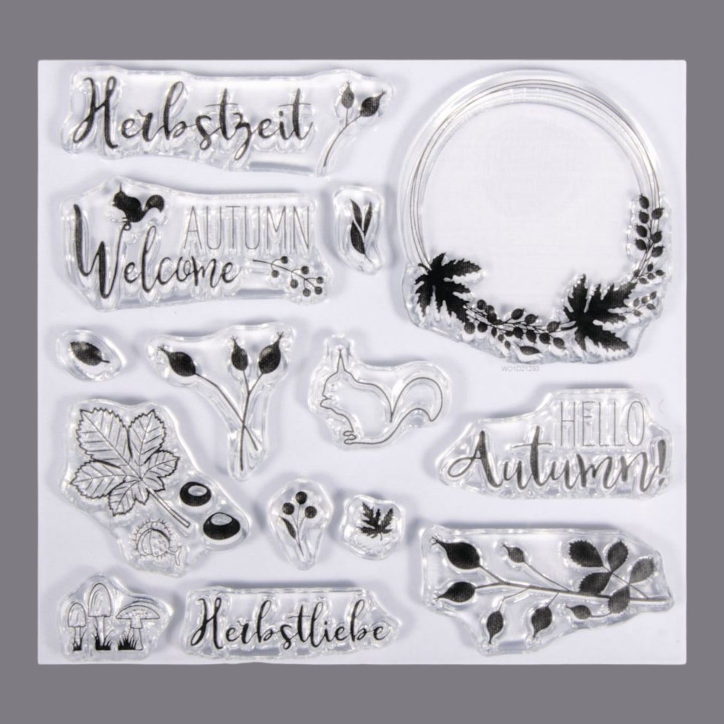 Rayher silicone stamp. Autumn forest