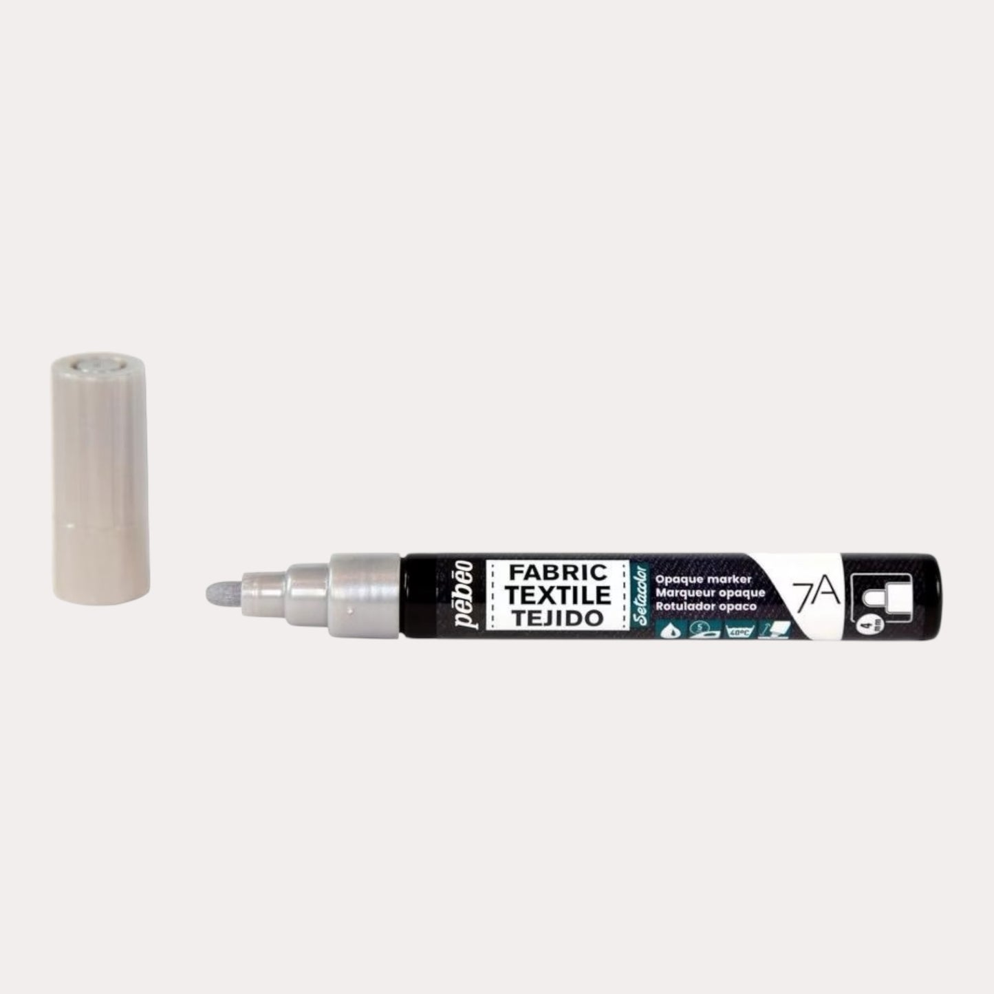 Pébéo Textil 7A Marker Opak – 4 mm Rundspitze , Silber