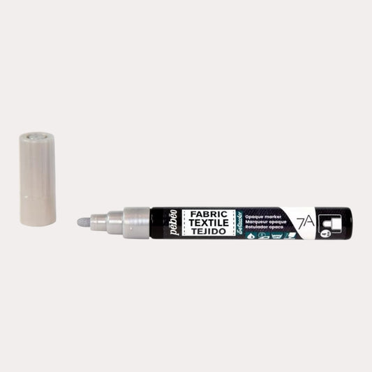 Pébéo Textil 7A Marker Opak – 4 mm Rundspitze , Silber
