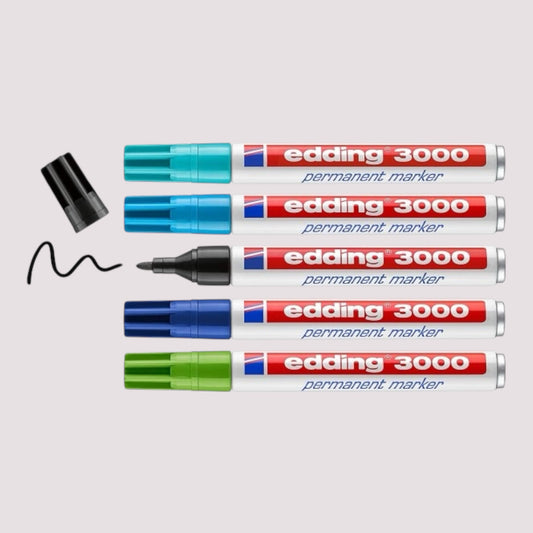 Edding 3000 Permanentmarker – Set Cool Colors (5 Stück)