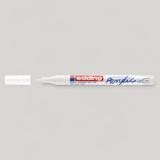 Edding 5300 acrylic marker
Traffic white 922 , round tip 1-2 mm