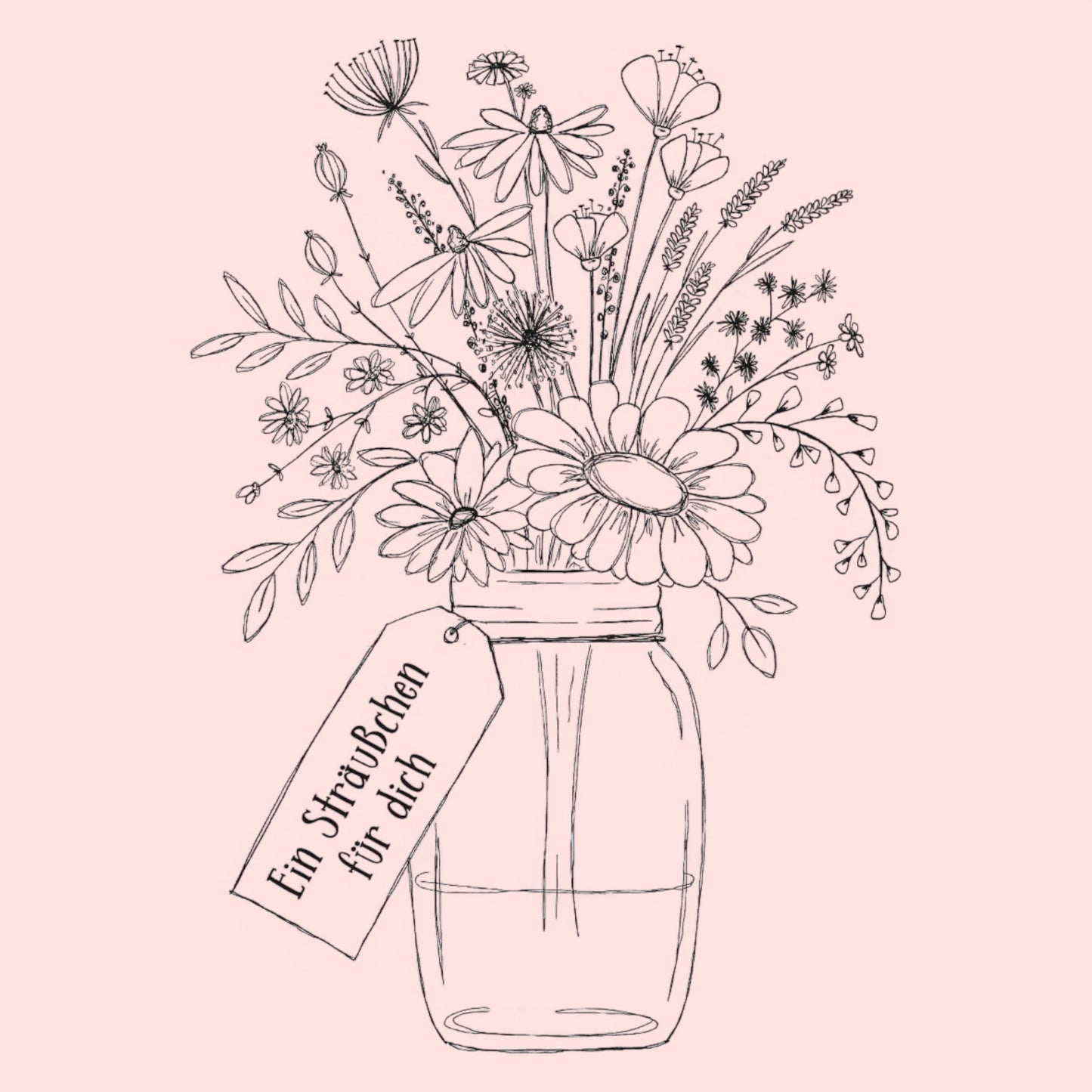 Rayher wooden stamp A bouquet for you, 7x10cm