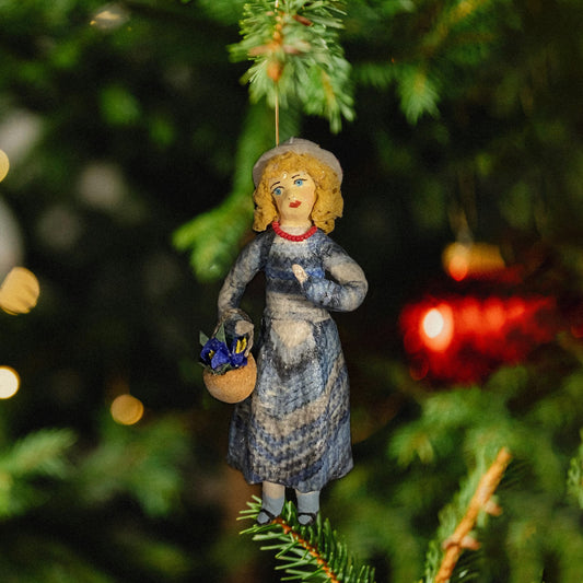 Weihnachtspuppe Mädchen mit Blumenkorb