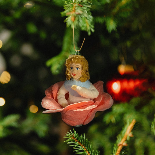 Weihnachtspuppe Däumelinchen in hellblau