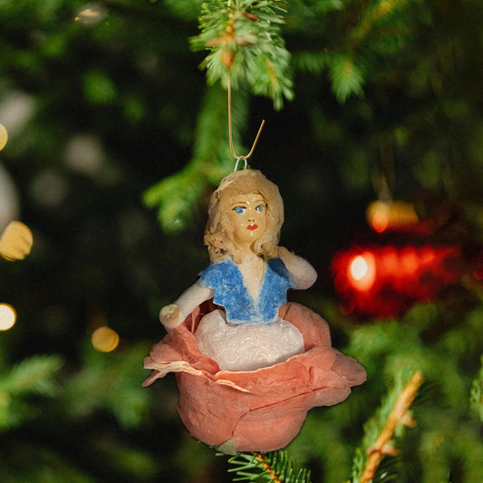 Weihnachtspuppe Däumelinchen in Blau