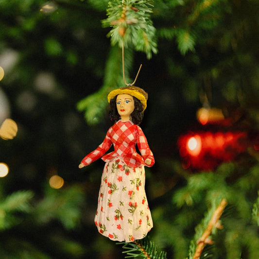 Weihnachtspuppe Bäuerin im Blumenkleid