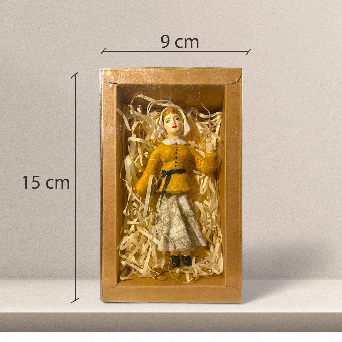Weihnachtspuppe Frau im Bonnet