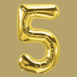 Folienballon Zahl „5“ – Gold, 86 cm