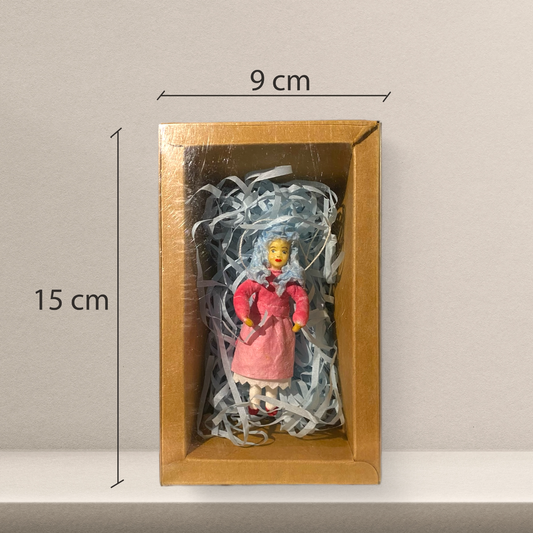 Weihnachtspuppe Mädchen mit blauen Haaren