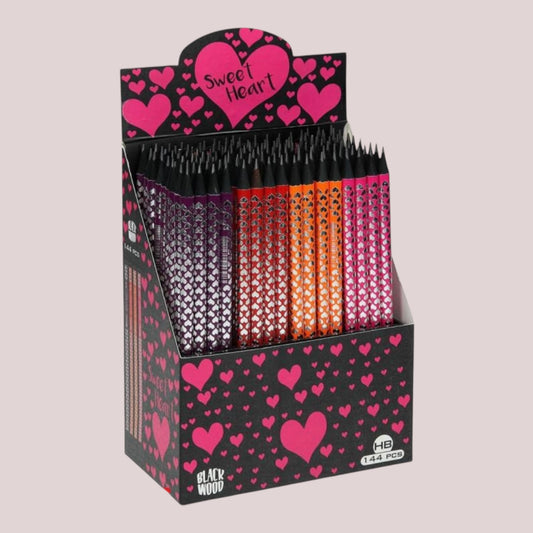 Bleistift Rund "Sweer Heart", schwarzes Holz