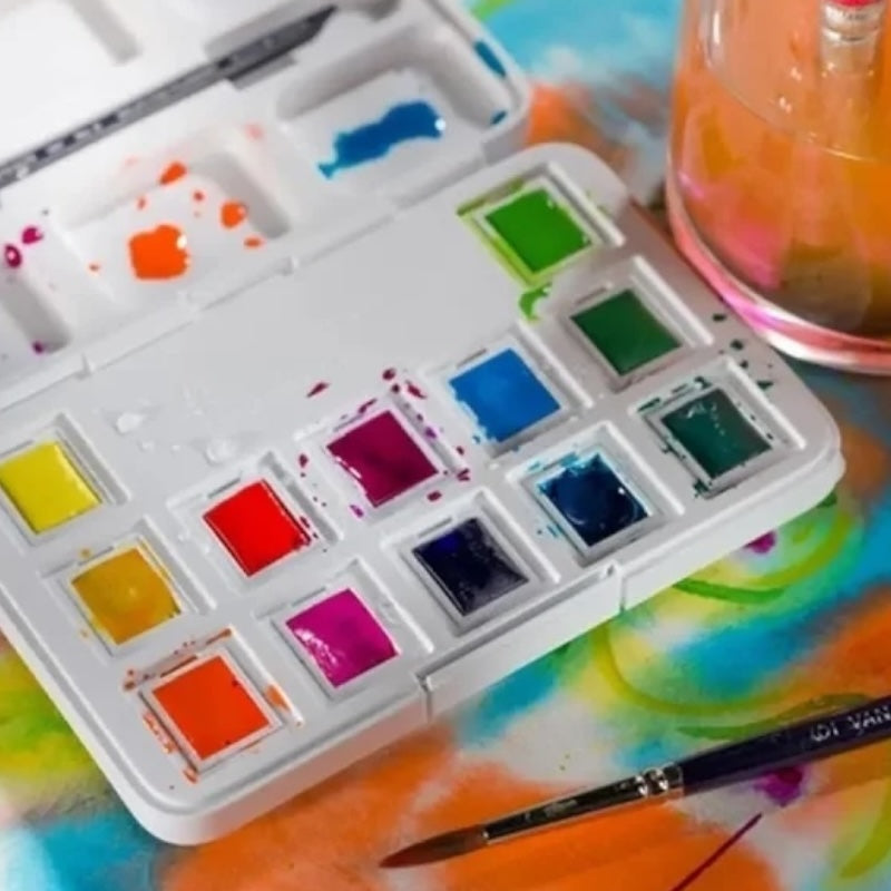 Van Gogh Aquarell Pocket Box Vibrant – 12 Näpfchen + Pinsel