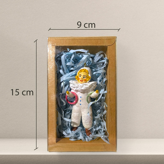 Weihnachtspuppe Clown mit Ringen