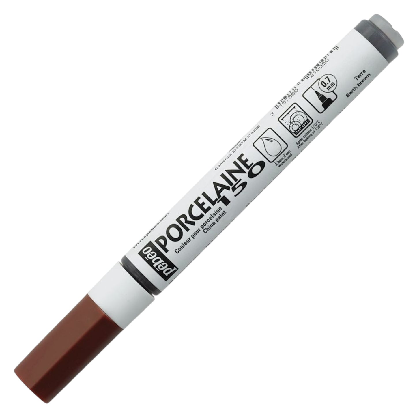 Pebeo Porcelaine 150 Paint Marker - Earth Brown, Feine Spitze