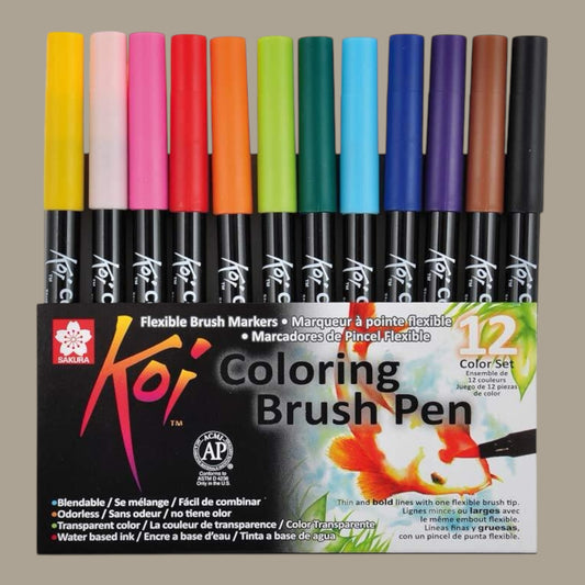 Koi Coloring Brush Pen Set | 12 Farben