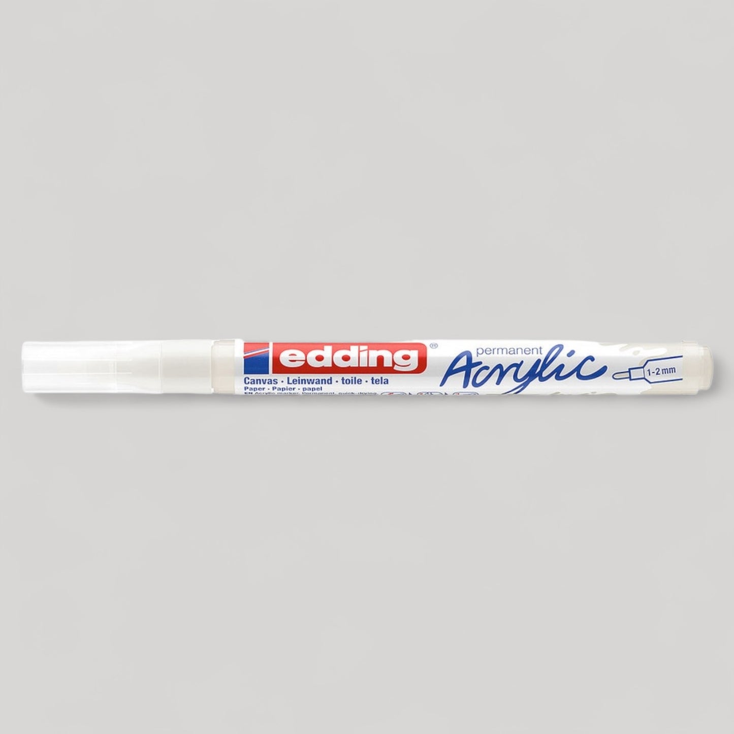 Edding 5300 acrylic marker
Traffic white 922 , round tip 1-2 mm