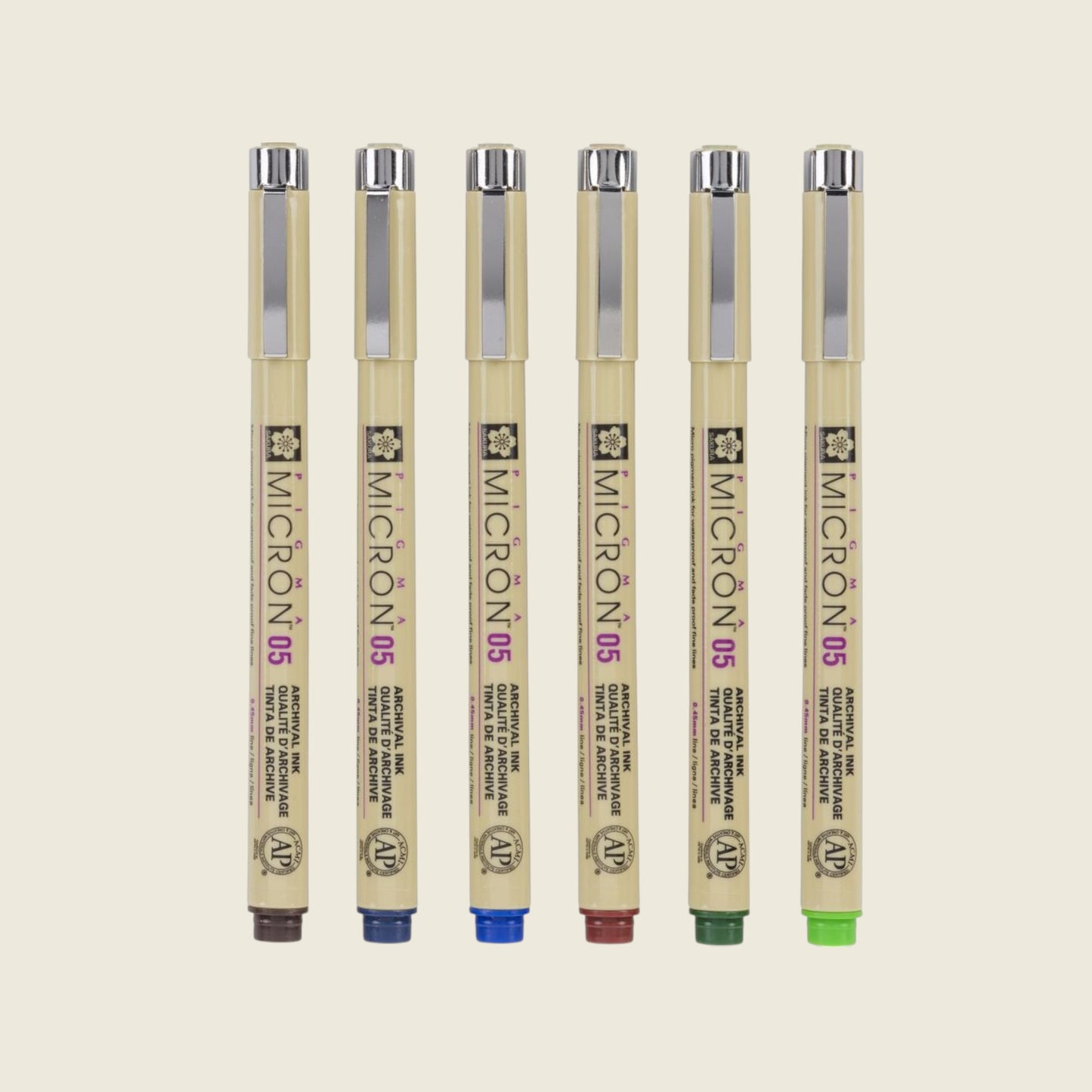 Sakura Pigma Micron Fineliner Set, 6 Farben