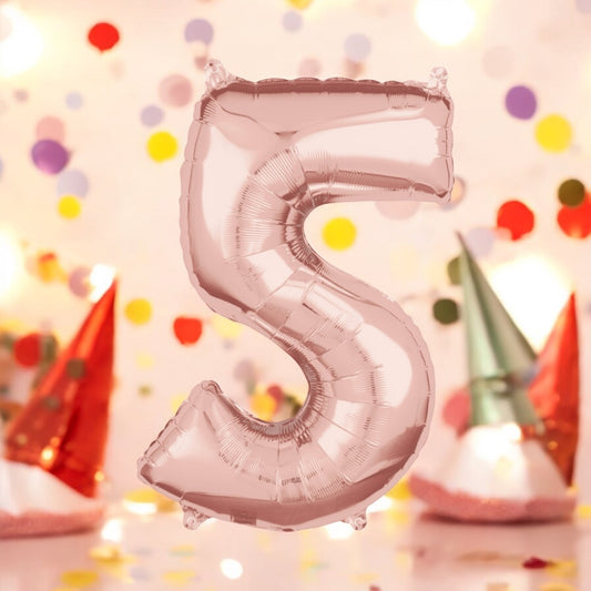 foil balloon "Rose Gold Number 5"