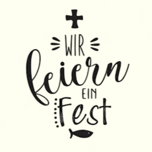 Rayher Holzstempel Wir feiern ein Fest“ – 6 × 6 × 2,6 cm