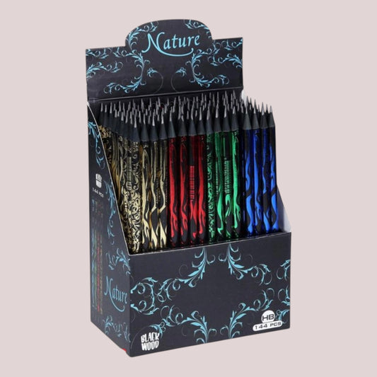 Bleistift Rund "Nature" mit shwarzem Holz