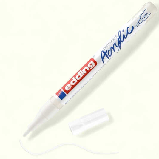 Edding 5300 acrylic marker
Traffic white 922 , round tip 1-2 mm
