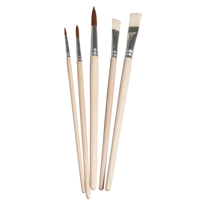 Rayher brush set kindergarten+school, FSC 100% -Set with 5 brushes