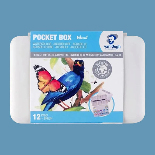 Van Gogh Aquarell Pocket Box Vibrant – 12 Näpfchen + Pinsel