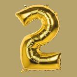 Folienballon Zahl „2“ – Gold, 86 cm