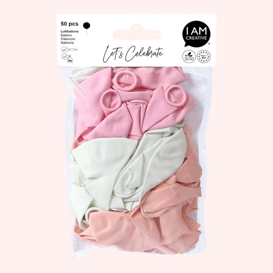I Am Creative Balloons, pink mix 50 pieces