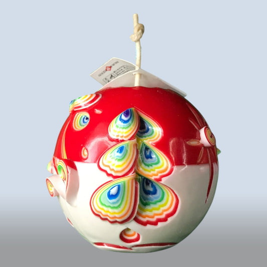 Geschnitzte Kerze Rund - Frosted Celebration