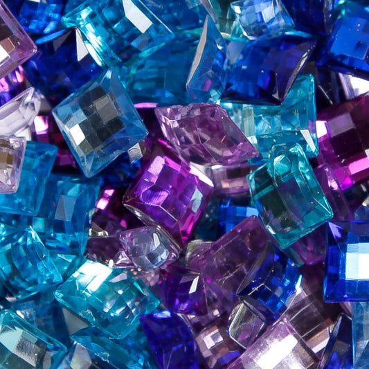 I AM Creative Strasssteine eckig selbstklebend 6–10 mm, 350 Stück, Blau