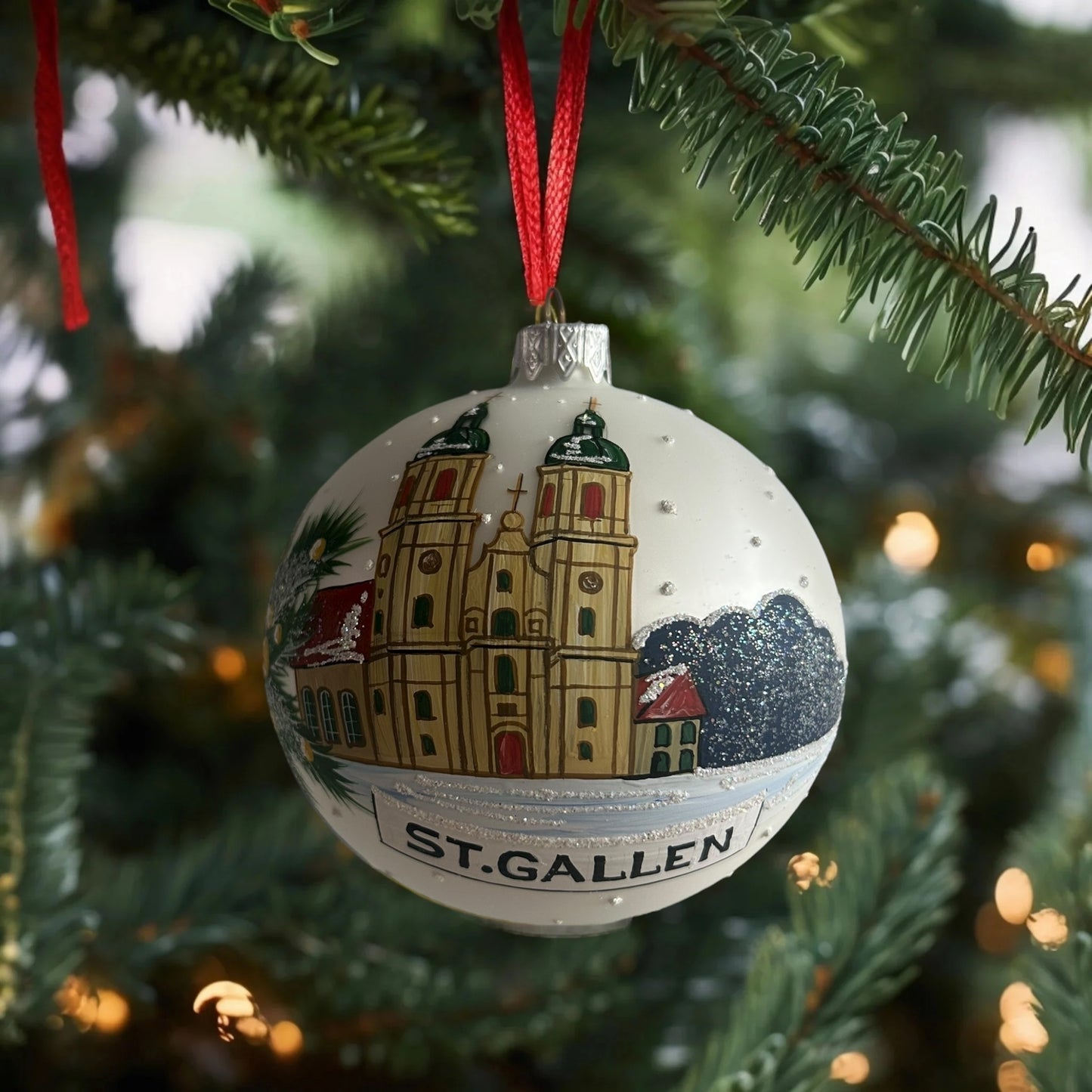 Weihnachtskugeln St. Gallen Weiss