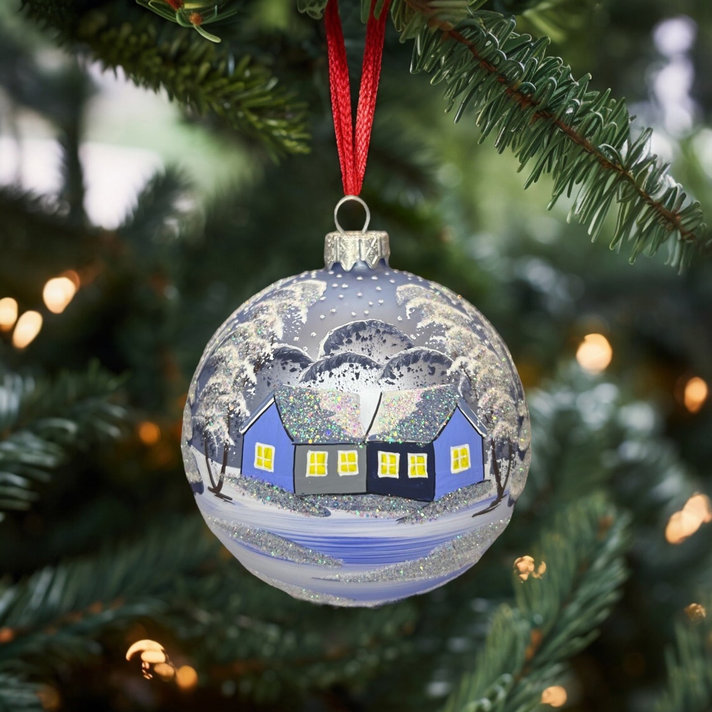 Weihnachtskugeln Moonlight Hellblau