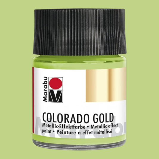 Marabu Colorado Gold Metallic-Effektfarbe , Metallic-Hellgrün 762