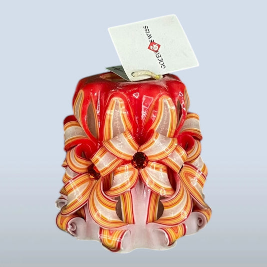 Geschnitzte Kerze Klein LED - Cherry Bloom