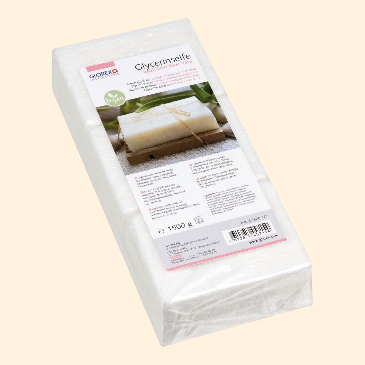 Glorex Glycerinseife Öko Aloe Vera opak, 1500 g