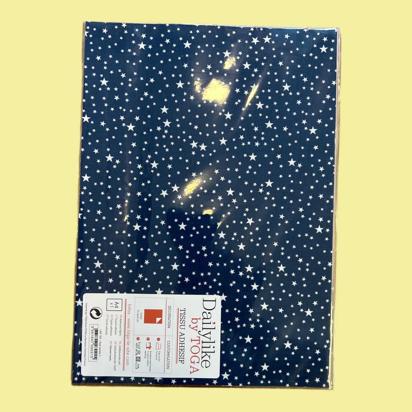 Dailylike by TOGA – Iron-on foil dark blue with white stars, A4