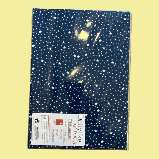 Dailylike by TOGA – Iron-on foil dark blue with white stars, A4
