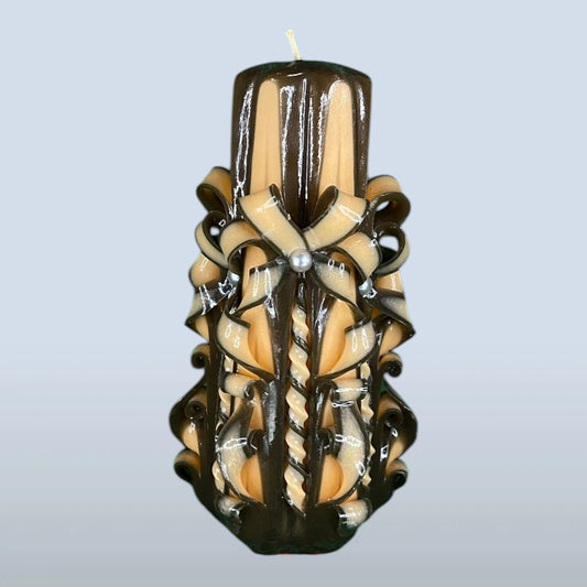 Geschnitzte Kerze Mittel - Caramel Dream