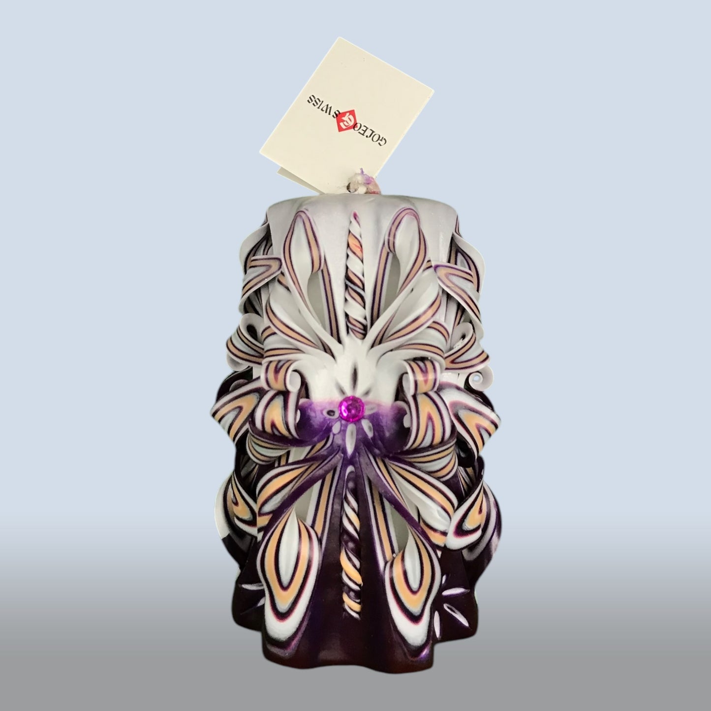 Geschnitzte Kerze Mittel - Porcelain Bloom