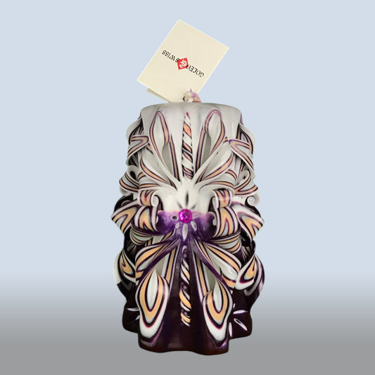 Geschnitzte Kerze Mittel - Porcelain Bloom