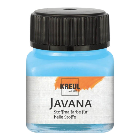 KREUL Javana Stoffmalfarbe für helle Stoffe – Hellblau 90942, 20 ml