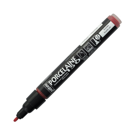 Pebeo Porcelaine 150 Paint Marker - Scarlet Red, Breit